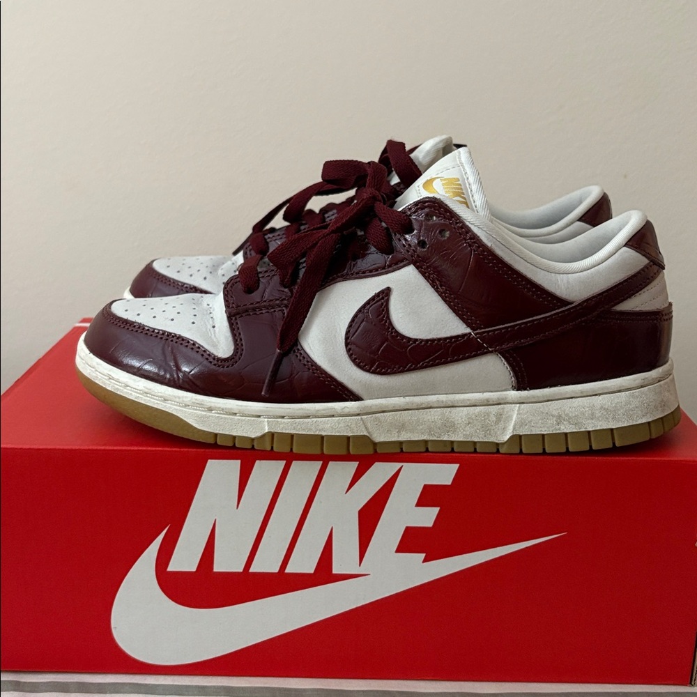 Nike Dunk Low in Burgundy and White